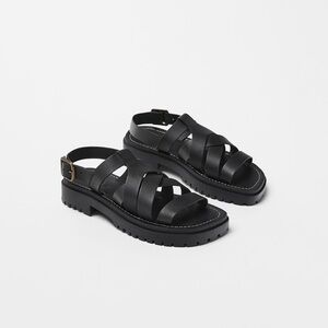 Zara girls lug sole leather sandals